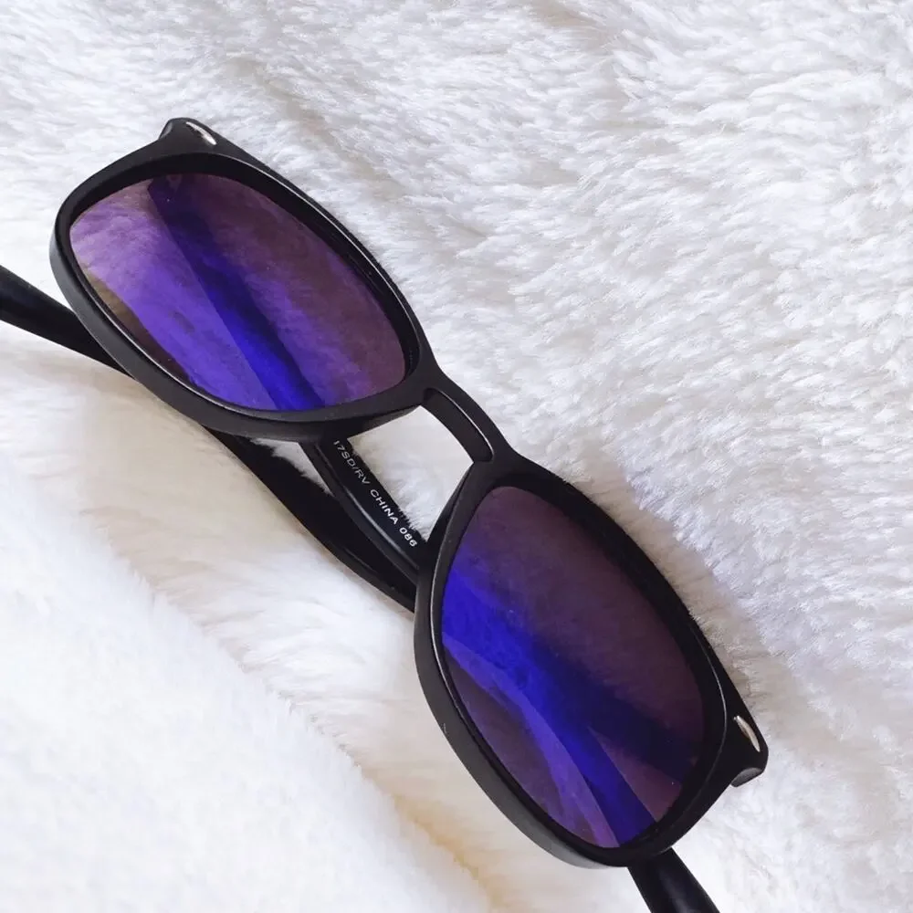 Milo Blue Oversized Oval Horn Rims Sunglasses